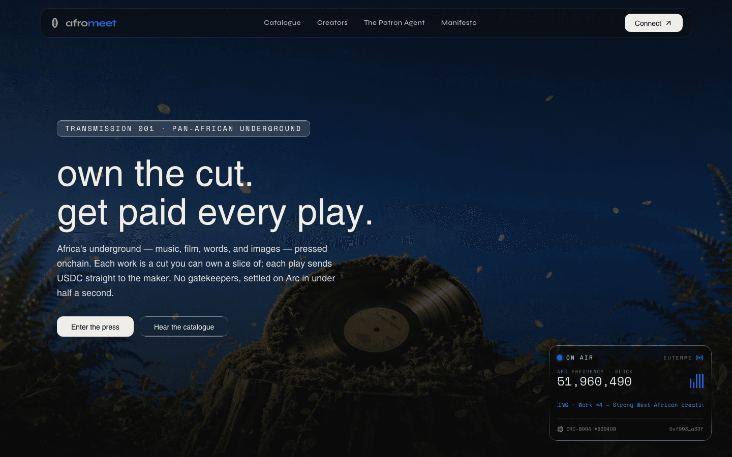 AfroMeet homepage preview