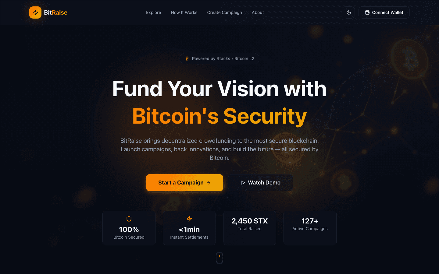BitRaise homepage preview